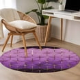 thumbnail image 4 of Round Rugs 4Ft, Purple Geometric Round Area Rug Washable Indoor Throw Carpet, Ombre Modern Abstract Art Soft Non Slip Circle Rug for Kitchen Nursery Room Home Decor Aesthetic, 4 of 8