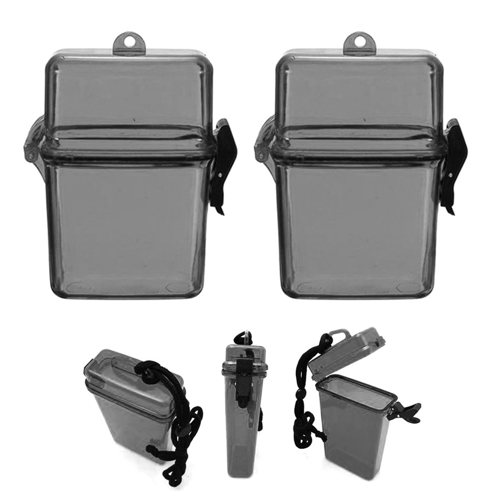 2 Outdoor Waterproof Plastic Container Key Money Storage Box Coin Card