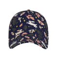 thumbnail image 2 of Daiia Retro Rabbit Flower print Baseball Cap Men Women Golf Dad Hat Adjustable Original Classic Low Profile Hat Unconstructed Plain Cap, 2 of 9