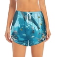 thumbnail image 2 of Salouo Underwater Dolphin Scene Print Women's 2 in 1 Running Shorts Double-Layer Shorts Athletic Workout Gym Yoga Shorts Running Shorts for Women-X-Large, 2 of 7
