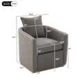 thumbnail image 2 of Leumius Swivel Accent Chair, Upholstered Club Chair Barrel Sofa Chair for Living Room, Reading Corner and Small Spaces, Light Grey, 2 of 9