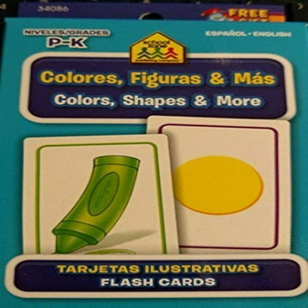 School Zone Bilingual Spanish English Colors Colores Shapes Formas More Flash Cards Grades P K