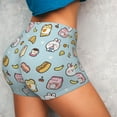 thumbnail image 4 of Xecao Rabbit Burger Coffee Print Workout Shorts for Women Soft Smooth Gym Yoga Scrunch Active Tennis Workout Running Shorts, 4 of 9