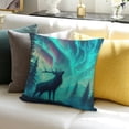 thumbnail image 3 of ZFLMY Deer Pillow Case Cushion Cover  Northern Light Wildlife Throw Pillow Cover Galaxy Northern Light Decor Decorative Throw Pillowcase for Sofa Home Decor Cushion Case 20x20in, 3 of 5