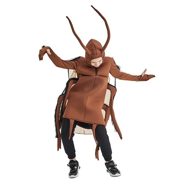 Cockroach Costume for Kids Halloween Cosplay Funny Costumes Halloween  Horrific Coverall for Kids Party Role Play Masquerade Outfit Kids Halloween  Dress up Accessories 