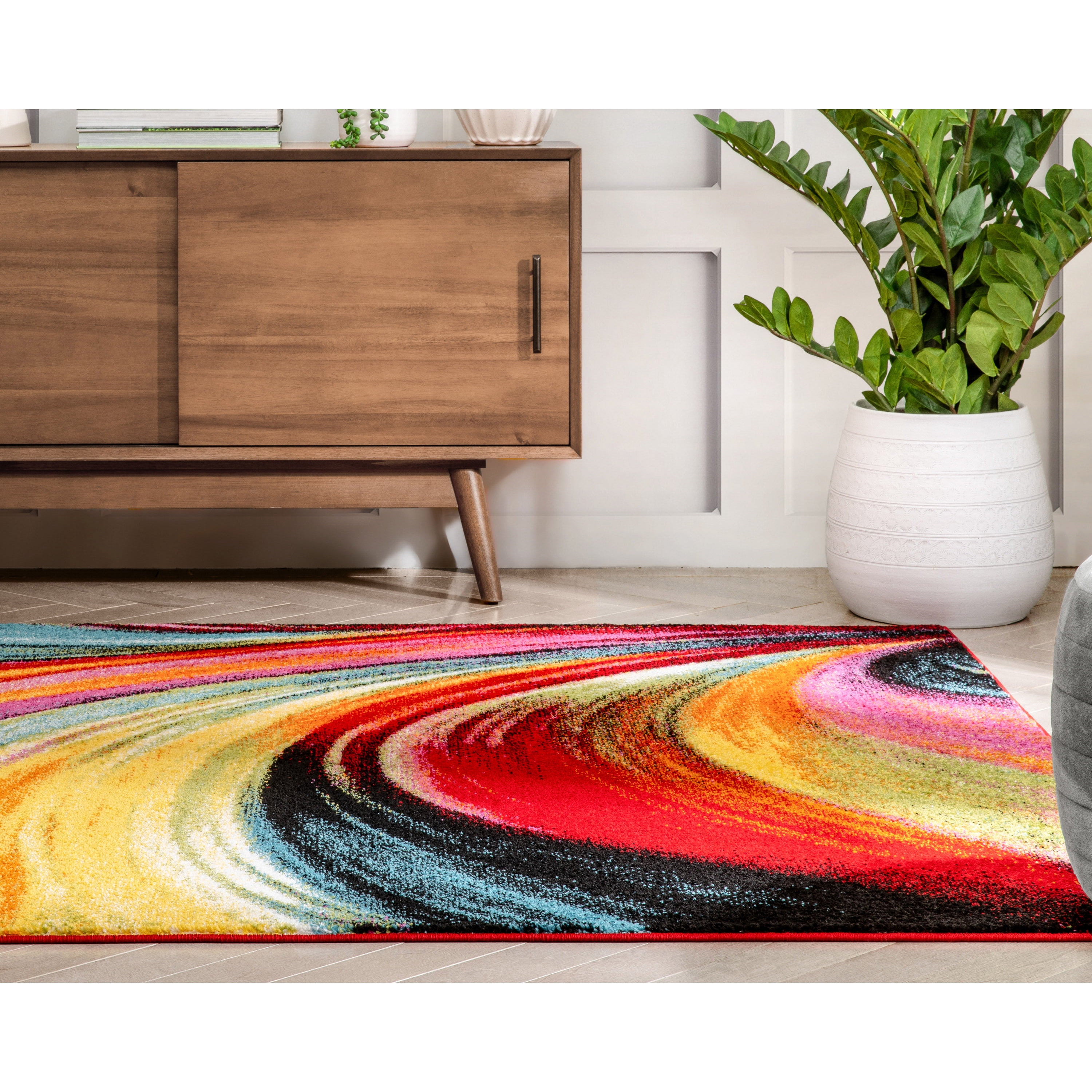 Well Woven VI41-5 Pleasure Modern Bright Rug, Multicolor - 5 ft. 3 in. x 7 ft. 3 in.