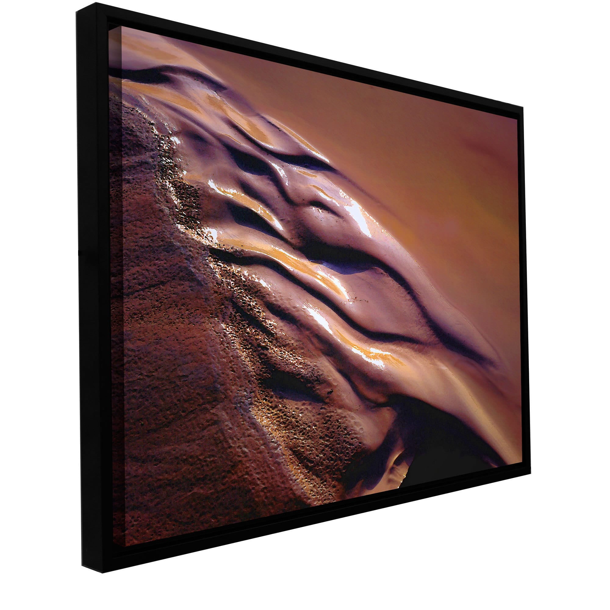 ArtWall Dean Uhlinger "Brief Desert Water" Floater Framed Gallery-Wrapped Canvas
