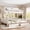 Beige, variant on Leumius Twin XL over Queen Bunk Bed with Storage Drawers, Chic Curved Guardrail & Side Storage Shelves, Bunk Bed Frame with Ladder Beige