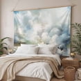 thumbnail image 3 of Blue White Ombre Small Tapestry for Bedroom Wall Hanging Tapestry,Watercolor Cloud Geometric Abstract Art Ceiling Backdrop Tapestries Poster Blanket Wall Decor for Teens Room Living Room 23" x 28", 3 of 8
