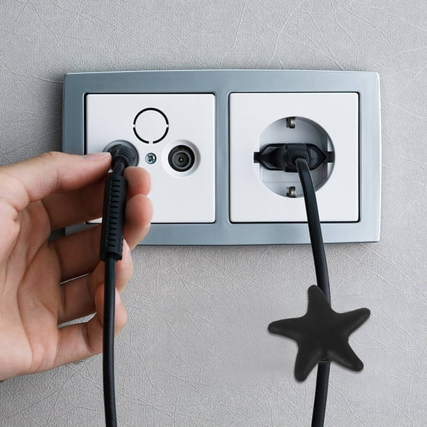 unbranded 10Ud Organizador De Cables Adhesivo De Plástico Para Escritorio Con En Color Negro