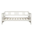 thumbnail image 4 of Solid Wood Daybed Frame, Twin Daybed with Headboard, Sturdy Slats Support, No Box Spring Needed, Space Saving Sofa Bed for Living Room, Platform Twin Size Daybed for Kids Adults, White, D1466, 4 of 10