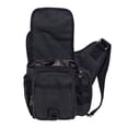 thumbnail image 4 of Bolso bandolera de hombro de lona vintage para hombre Bolso bandolera de patchwork de cuero en el pecho (03-4-NEGRO) KAUKKO FH03-4-NEGRO, 4 of 5