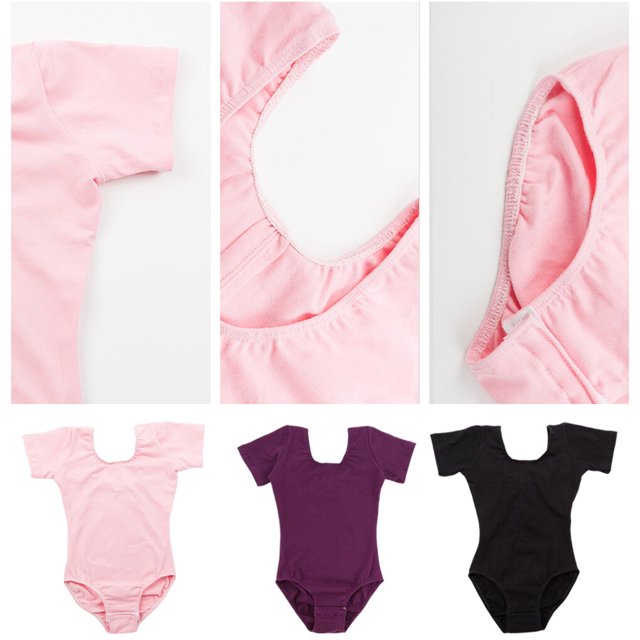 Tenue de Danse Extensible pour Enfants, Robe Classique Douce pour la Peau, Confortable, Justaucorps à Col Rond, Combinaison, Tenue de Danse Douce, Léotard, Noir, P