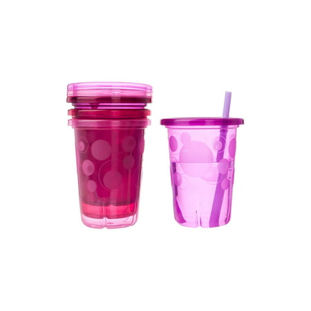The First Years Take & Toss Spill-Proof Straw Cups, Pink, 4 (Best Spill Proof Sippy Cups Toddlers)