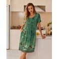 thumbnail image 2 of Ekouaer Nightgowns for Women Short Sleeve House Dresses with Pockets Pleated Moo moos Floral Print Mumu Dress, 2 of 6
