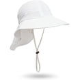 thumbnail image 4 of Sombrero para el sol de verano para niños y niñas, con protección UPF 50+, ala ancha, cuello y solapa, ideal para jugar en la playa, de 3 a 24 meses, 4 of 5