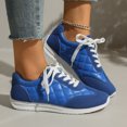 thumbnail image 3 of Womens Trainer Running Walking Shoes Casual Anti Slip Retro Fashion Quilted Low Wedge Sneakers Lace up Athletic Tennis Shoes, 3 of 7