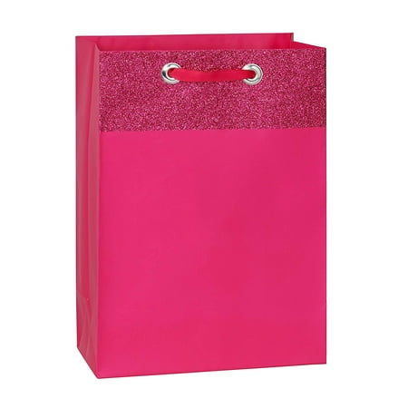 - American Greetings Jumbo Hot Pink Gift Bag with Glitter Cuff