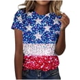 thumbnail image 2 of Xdegoge 4Th of July Patriotic T Shirt for Women USA American Flag Short Sleeve Crewneck Stars and Stripes Regular Fit Summer Tops Independence Day Festival Wear, 2 of 6
