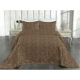 thumbnail image 2 of Ambesonne Stone Print Quilted Bedspread Set 3 Pcs, Wall Look Art Earthy, King, Ecru Brown and Cocoa, 2 of 4