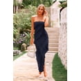 thumbnail image 3 of Vestido PRETTYGARDEN 2025 Largo Strapless con Volantes Azul Marino M, 3 of 8
