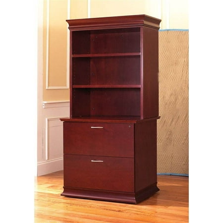 Westboro Bookcase Lateral File Cabinet W Hutch Rouge Mahogany