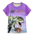 thumbnail image 1 of Camiseta de manga corta liwang con estampado de dinosaurio para niños cuello redondo verano, 1 of 2