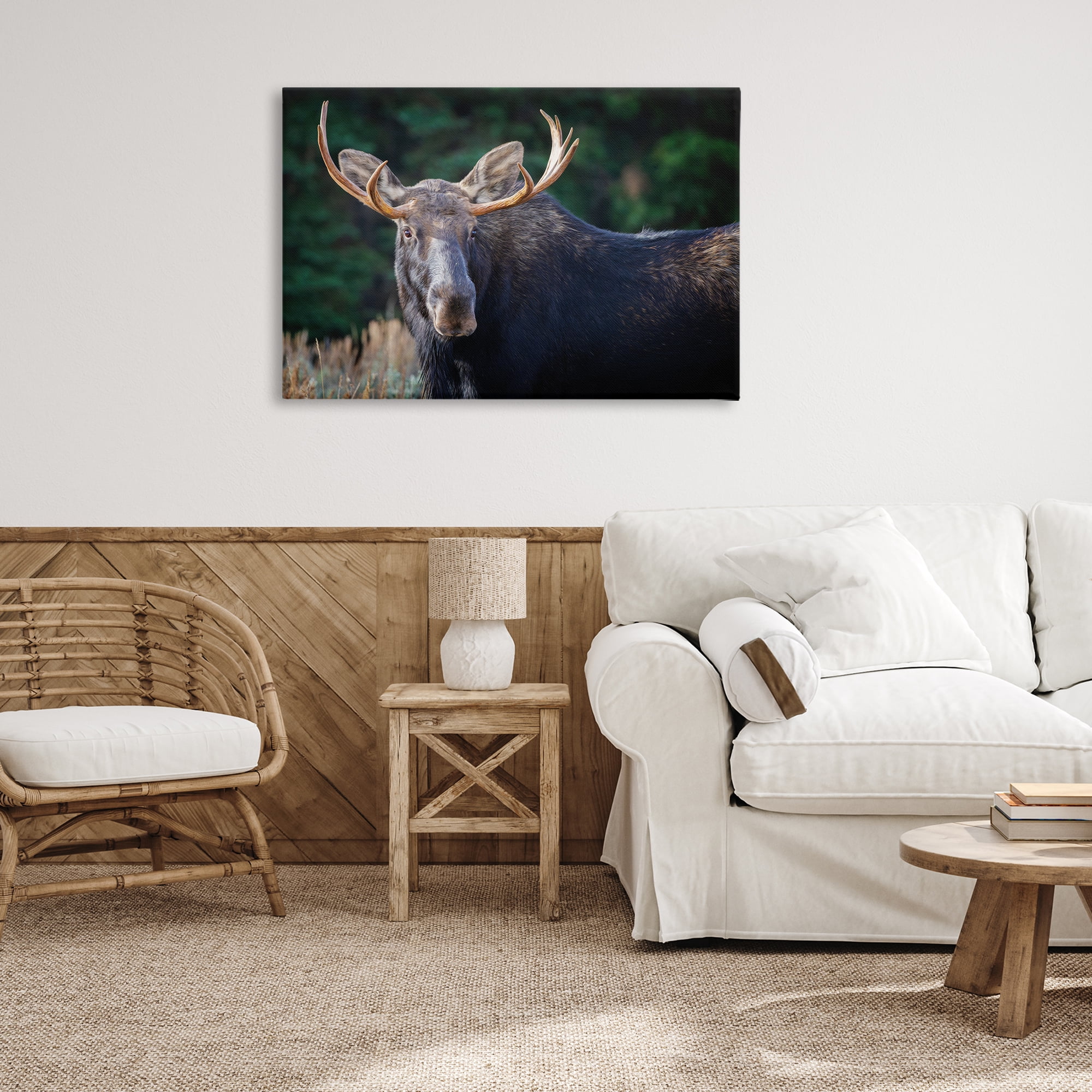 Stupell Industries Stoic Elk Portrait Animals Photography Wrapped Canvas Art Print Wall Art, 36 x 24