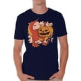 thumbnail image 1 of Awkward Styles Halloween T-Shirt Pumpkin Dinosaur Shirts for Men, 1 of 4