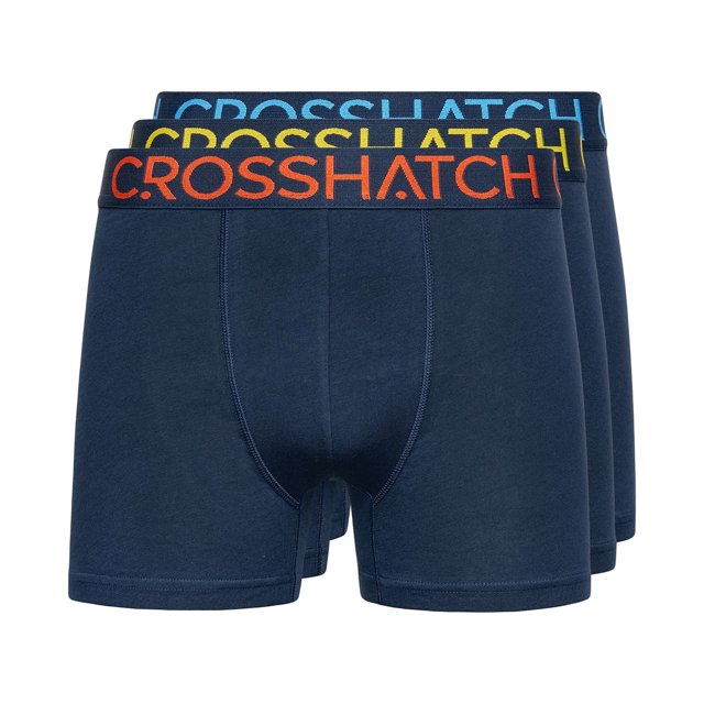 Crosshatch - Pantalones Cortos Cuadrados Chasma para Hombre - Pack de 3 (Marino)