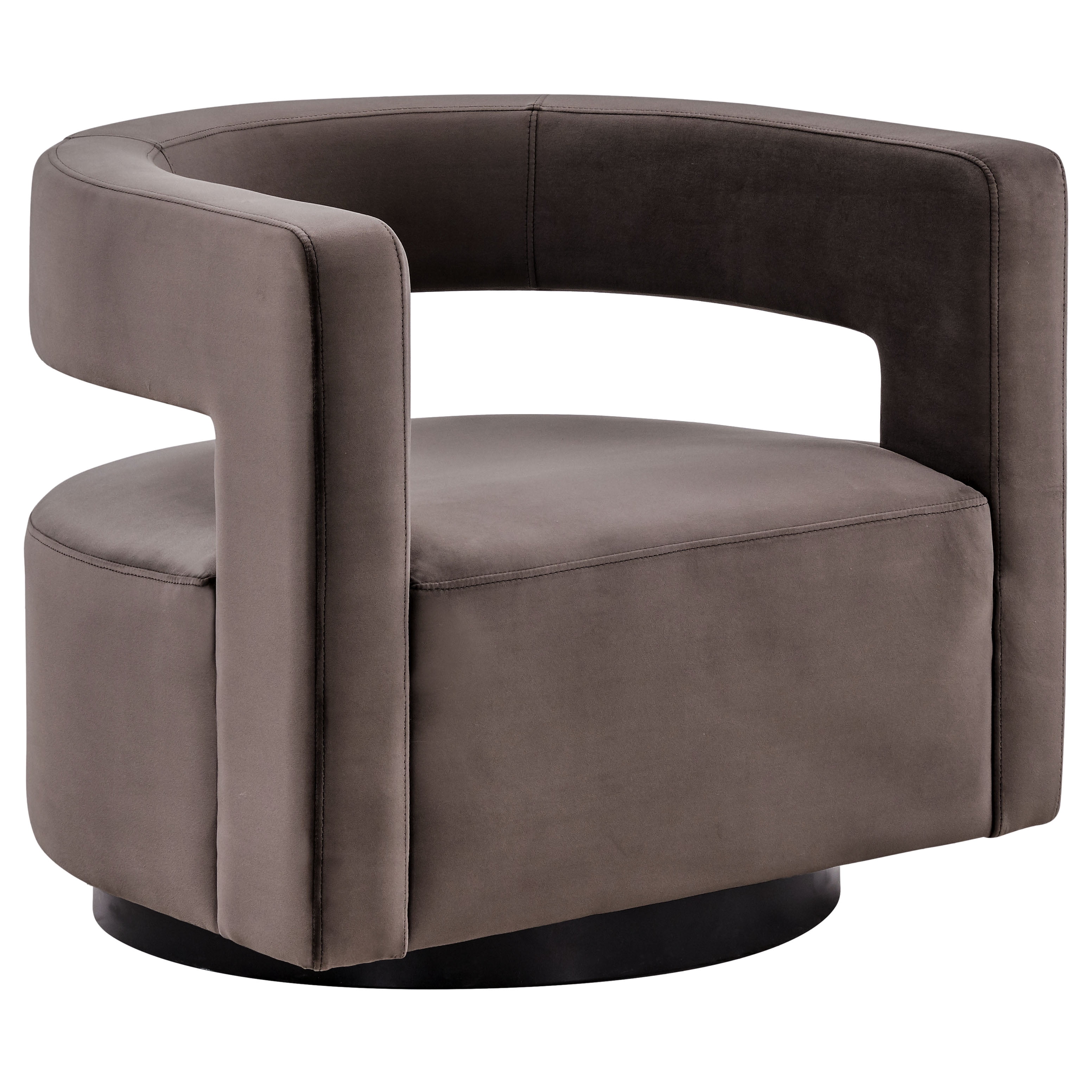 SAFAVIEH Couture Edgar Modern Velvet Solid Swivel Armchair, Dark Brown