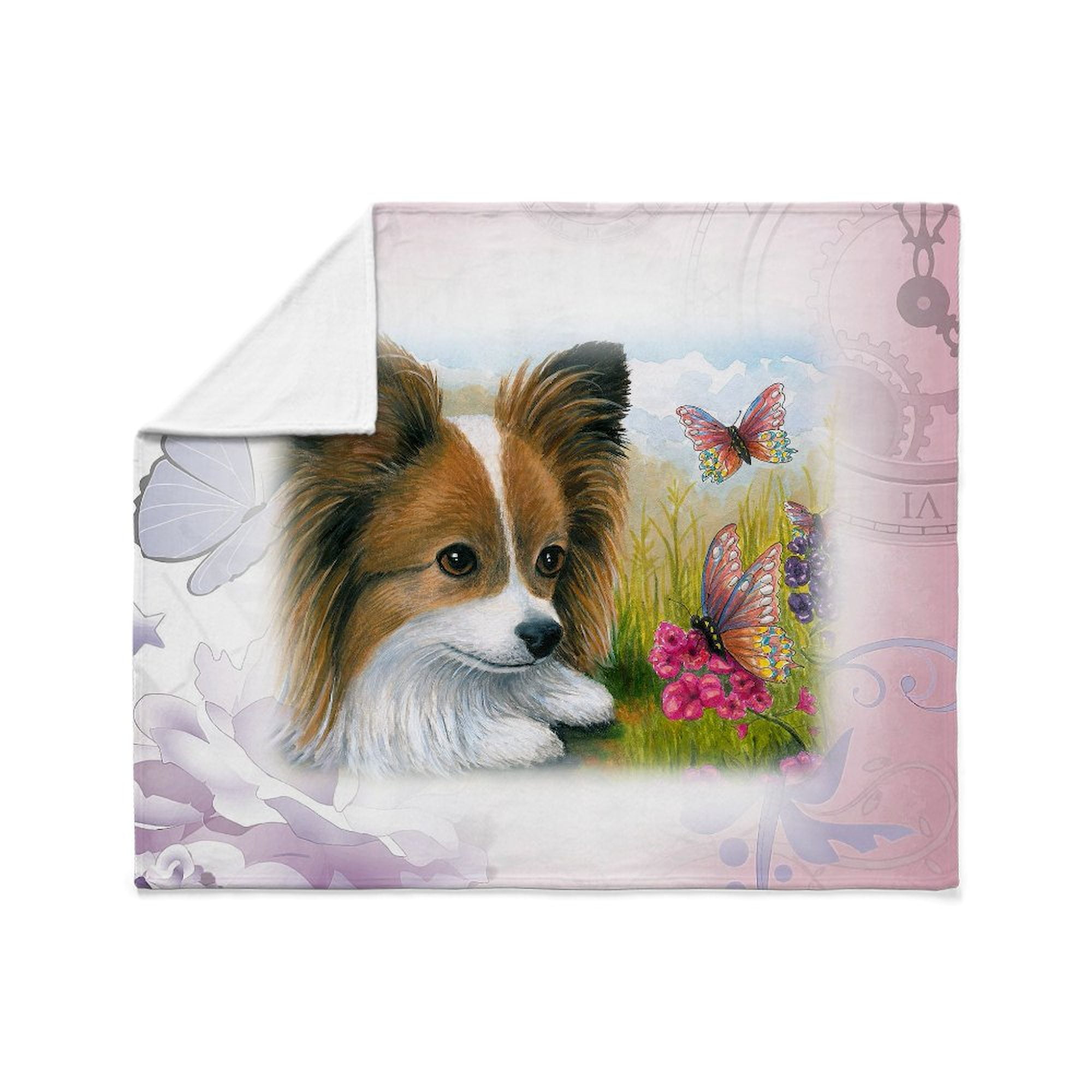 CafePress - Dog 123 Papillon Throw Blanket - Soft Fleece Throw Blanket, 50"x60" for All Ages