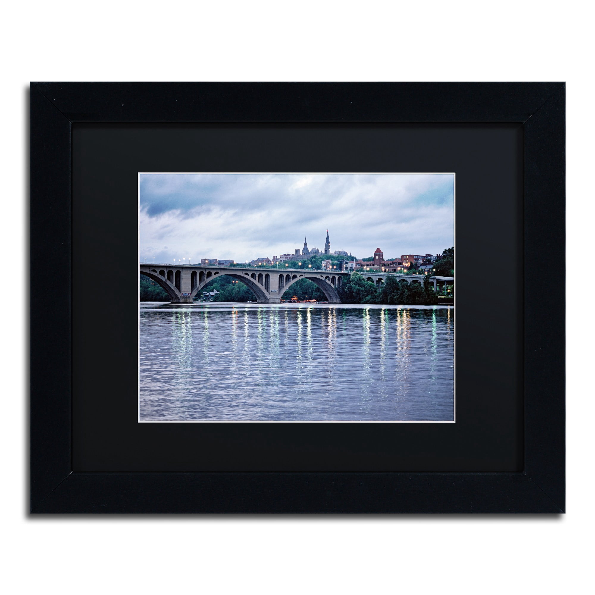Trademark Fine Art "Georgetown-Key Bridge" Canvas Art by Gregory O'Hanlon, Black Matte, Black Frame