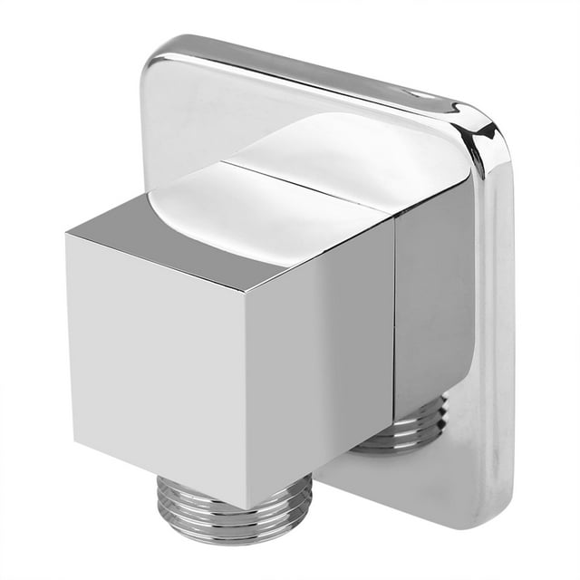 NIKOU Shower Outlet Elbow Wall Angle Valve Mounted Hardware Accessories, Solid Brass Chrome Finish Square Hand Concealed