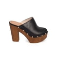 thumbnail image 2 of Liliana DF59 Women Leatherette Almond Toe Studded Chunky Heel Platform Clog, 2 of 5