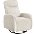 thumbnail image 2 of Renwick Corduroy Swivel Glider Chair for Living Room, All Ages, Beige, 2 of 16