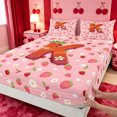 thumbnail image 4 of meiyoeat Cute Strawberry Daisy King Sheets,Kids Personalized Initial Alphabet K Bedding For Girl,4Pcs,1 Flat Sheet,1 Fitted Sheet And 2 Pillowcases, 4 of 6