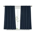 thumbnail image 2 of (2 pack) Better Homes & Gardens Jacquard Velvet Blackout Rod Pocket/Back Tab Single Curtain Panel, 1-Piece, Blue Cove, 50" W x 63" L, 2 of 6
