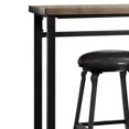 thumbnail image 2 of 4 Piece Counter Height Dining Table Set with Sled Base, Black and Brown- Saltoro Sherpi, 2 of 6