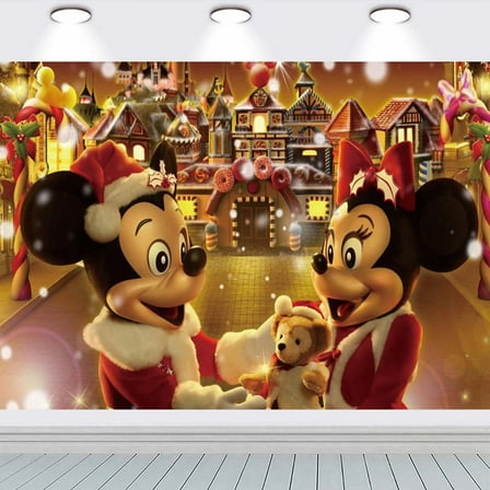 Mickey Christmas Taspestry Wall Decor Backdrop Banner Party Supplies Poster Birthday Decorations Background for Photography Taspestry