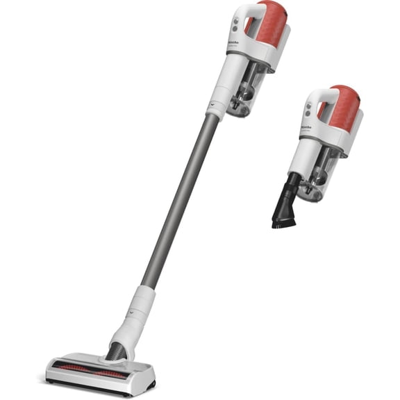 Miele Duoflex HX1 Aspirateur, Aspirateur-Balai Flexible Sans Fil et Sans Sac à Usages Multiples avec Brosse Multi-Plancher Amovible, en Blanc Brillant/gris Cosmique/rouge Terra - Garantie de 5 Ans