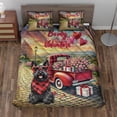 thumbnail image 2 of Be My Valentine's Scottish Terrier Truck Full of Love Flower Balloon Quilt Bedding Set Scottie Dog Lover Gifts 1 Blanket Bed Cover 2 Pillowcases - 02029, 2 of 5
