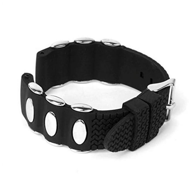 Correa de reloj de caucho de silicona para hombre de 22 mm (negro)