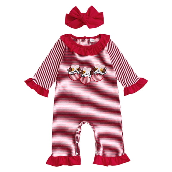 Staki Baby Girl Valentines Outfit Valentines Baby Girl Outfit Newborn Onesie Cute Romper Infant Jumpsuit Valentines Day Clothes 0-18M(Red,12-18 Months)