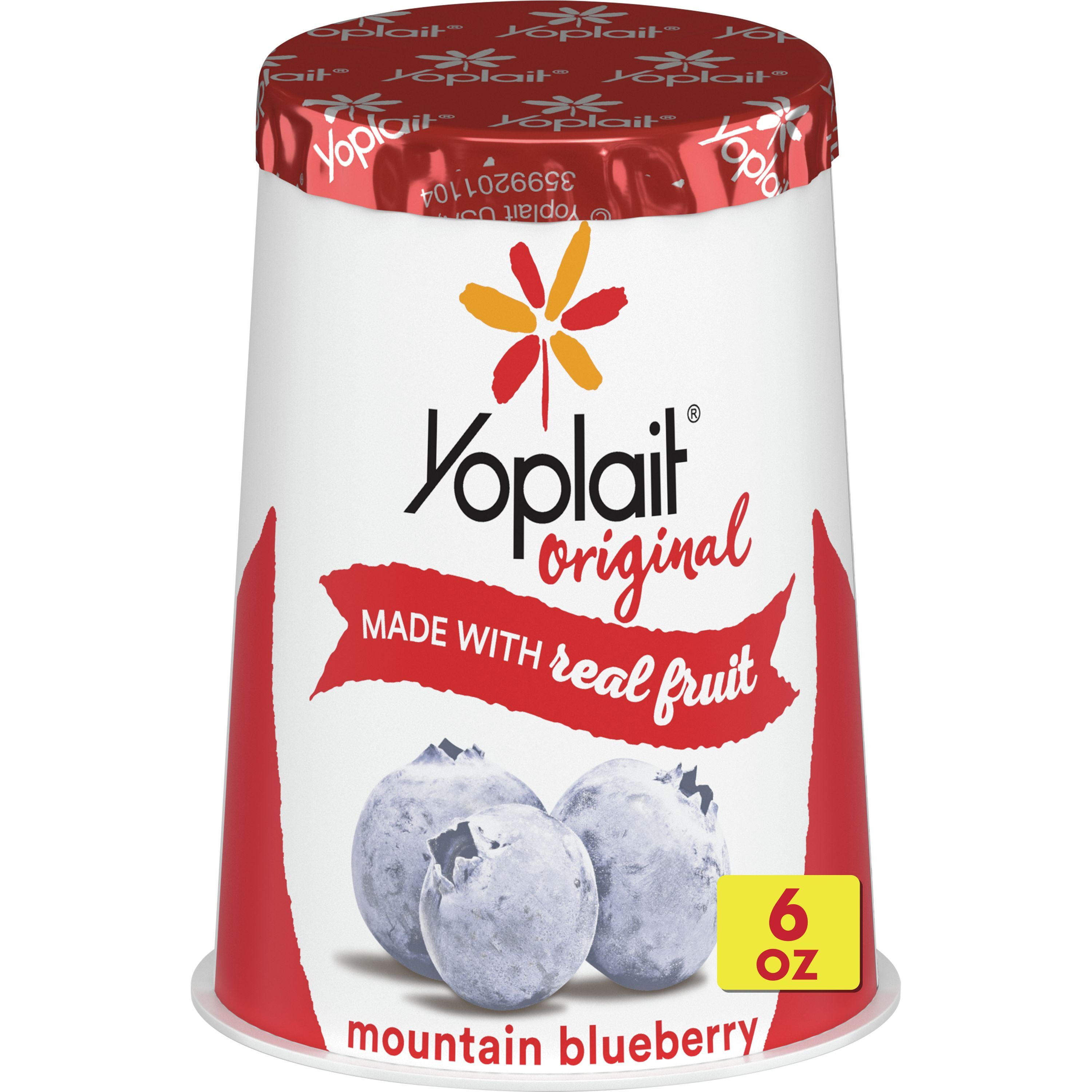 Yoplait Original Mountain Blueberry Low Fat Yogurt, 6 oz