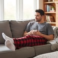 thumbnail image 6 of #followme Microfleece Mens Buffalo Plaid Pajama Pants with Pockets (Buffalo Plaid - Orange Black, Small), 6 of 7