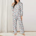 thumbnail image 2 of Honeii Lighthouse And Beacon print Women's Pajama Sets Long Sleeve Button Down Sleepwear Nightwear Soft Pjs Lounge Sets-XX-Large, 2 of 7