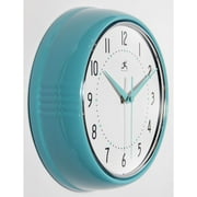 Infinity Instruments Retro Round Aurora Pale Yellow Metal 9.5-inch Analog Wall Clock