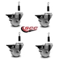 thumbnail image 2 of 3 Inch Nylon Swivel 7/8 Inch Expanding Stem Caster Set with Brake SCC, 2 of 2