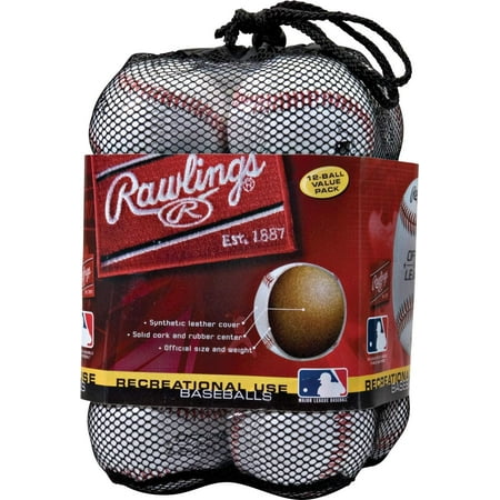 Rawlings Official League Recreational Grade Baseballs, OLB3 (Box of 3 or Bag of 12)